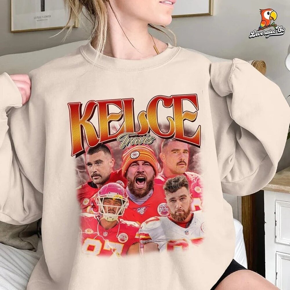 Travis Kelce Kansas City Football Crewneck Sweatshirt Retro Team Fan Gift 17